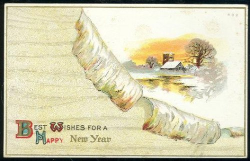 BEST WISHES FOR A NEW YEAR WITH SNOWY SCENE