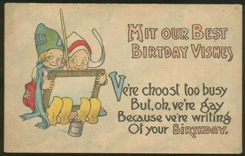 TWO DUTCH KIDS WISHING YOU BIRTHDAY VISHES POSTCARD