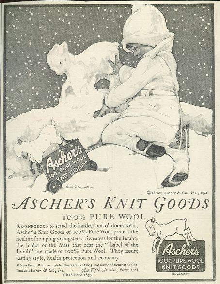 ASCHER'S KNIT GOODS 1921 MAGAZINE ADVERTISEMENT