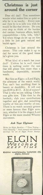 1915 LADIES HOME JOURNAL LORD ELGIN WATCH MAGAZINE ADVERTISEMENT