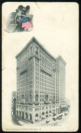 PRIVATE MAILING CARD OF REAL ESTATE TRUST CO. PHILADELPHIA, PENNSYLVANIA