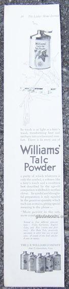 1916 LADIES HOME JOURNAL ADVERTISEMENT FOR WILLIAMS' TALC POWDER