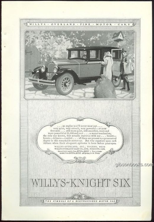 1925 NATIONAL GEOGRAPHIC WILLYS-KNIGHT SIX MOTOR CAR MAGAZINE ADVERTISEMENT