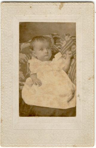 BABY IN CHRISTENING GOWN CABINET CARD