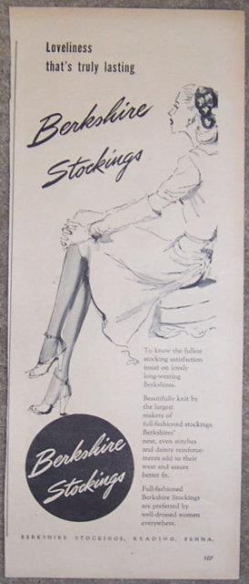 1944 WORLD WAR II BERKSHIRE STOCKINGS LIFE MAGAZINE ADVERTISEMENT
