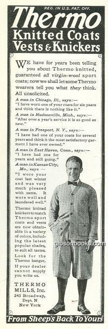 1925 NATIONAL GEOGRAPHIC THERMO KNITTED COATS MAGAZINE ADVERTISEMENT