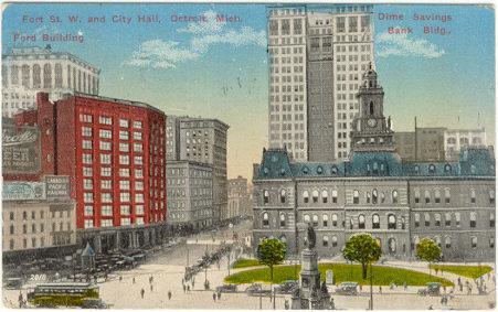 FORT STREET FROM CITY HALL, DETROIT, MICHIGAN