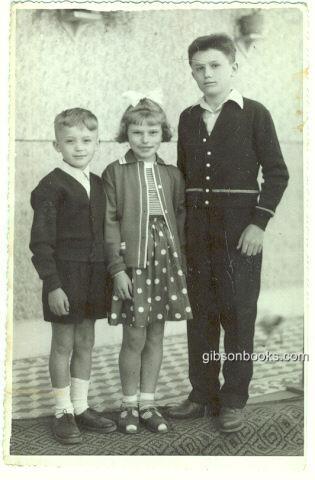 PHOTOGRAPH OF THREE HUNGARIAN CHILDREN ALL DRESSED UP