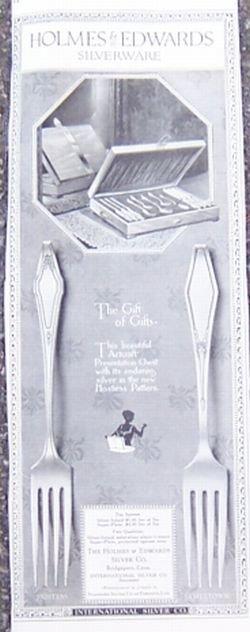 HOLMES AND EDWARDS SILVERWARE 1921 ADVERTISEMENT