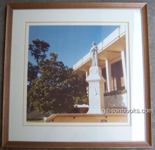 FRAMED ORIGINAL PHOTOGRAPH OF CONFEDERATE SOLDIER IN FRONT OF COURT HOUSE, HUNTSVILLE, ALABAMA