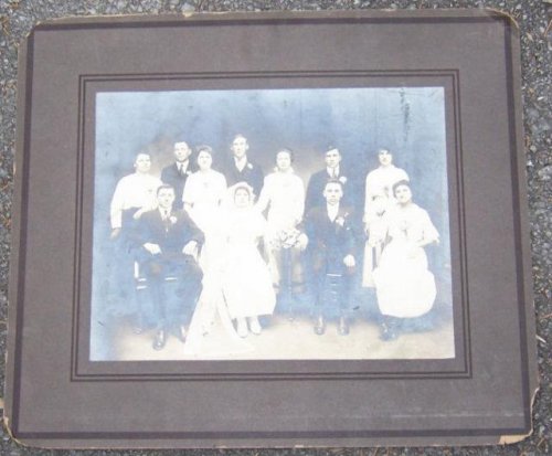 LARGE FRAMED PHOTOGRAPH OF LARGE WEDDING PARTY FROM SCRANTON, PENNSYLVANIA
