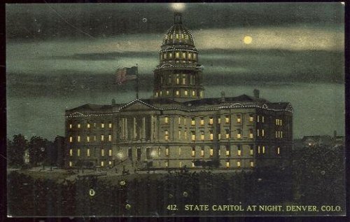 STATE CAPITOL AT NIGHT, DENVER, COLORADO