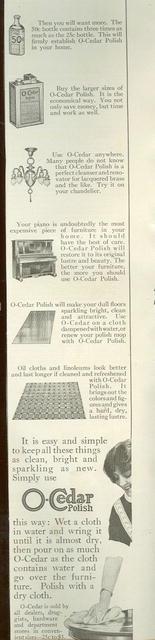 1915 LADIES HOME JOURNAL O CEDAR POLISH MAGAZINE ADVERTISEMENT