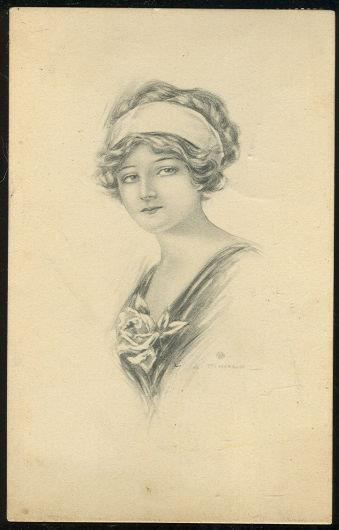 LOVELY VICTORIAN LADY WITH ROSE