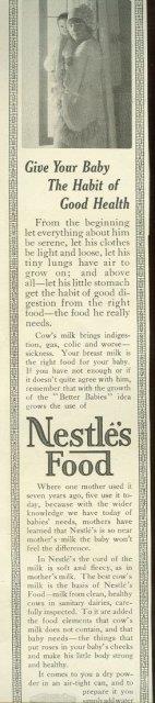1915 LADIES HOME JOURNAL NESTLE'S FOOD MAGAZINE ADVERTISEMENT