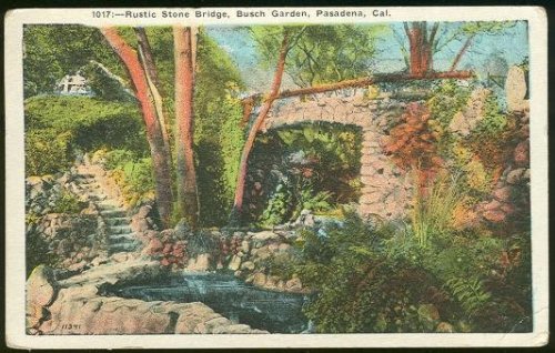 RUSTIC STONE BRIDGE BUSCH GARDEN PASEDENA, CALIFORNIA