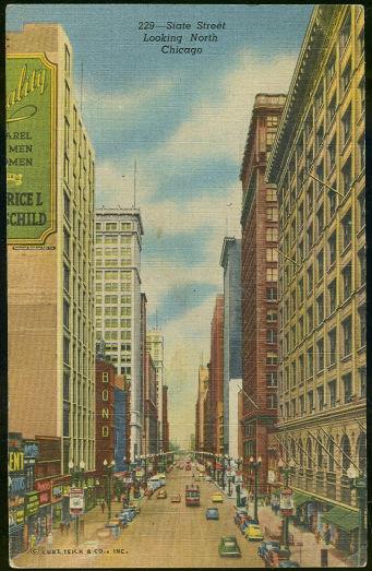 STATE STREET LOOKING NORTH, CHICAGO ILLINOIS