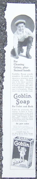 1916 LADIES HOME JOURNAL GOBLIN SOAP MAGAZINE ADVERTISEMENT