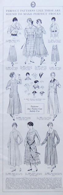 1917 LADIES HOME JOURNAL PAGE FOR PERFECT PATTERNS FOR PERFECT FROCKS
