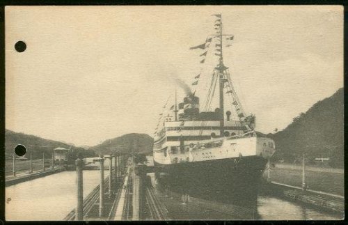 S. S. VIRGINIA, PANAMA PACIFIC LINE, PASSING THROUGH PANAMA CANAL