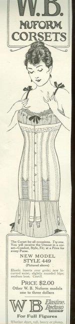 1915 LADIES HOME W. B. NUFORM CORSETS MAGAZINE ADVERTISEMENT