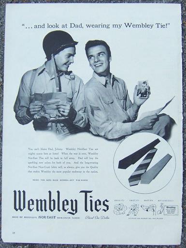 1944 WEMBLEY NOR-EAST TIES MAGAZINE ADVERTISEMENT