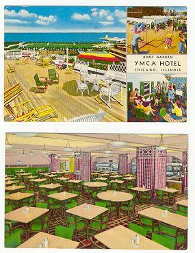 TWO POSTCARDS OF THE YMCA IN CHICAGO, ILLINOIS
