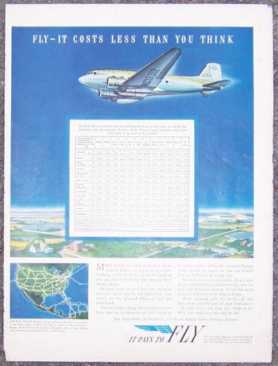 1957 IT PAYS TO FLY MAGAZINE ADVERTISEMENT