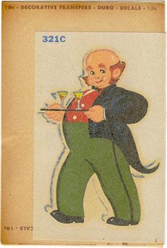 DURO DECAL OF BUTLER WITH DRINKS