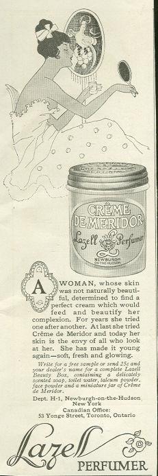 1917 LADIES HOME JOURNAL LAZELL PEFUMER CREME DE MERIDOR ADVERTISEMENT