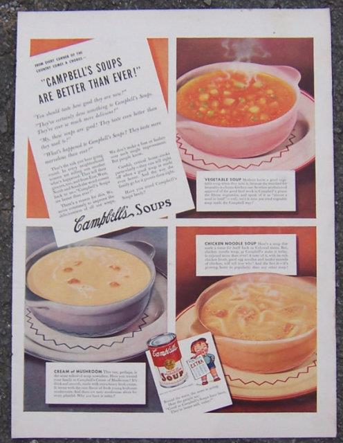 1941 CAMPBELL'S SOUPS MAGAZINE ADVERTISEMENT