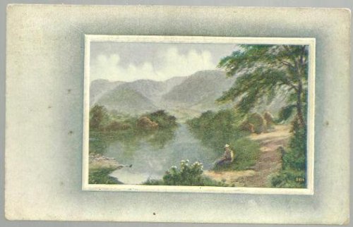 PASTORAL SCENE WITH LITTLE BOY AT LAKE