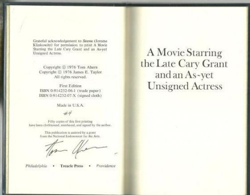 MOVIE STARRING THE LATE CARY GRANT AND AN AS-YET UNSIGNED ACTRESS & VERDIS A GORGEOUS GALLERY OF GALATIAL SYNECDOCHES