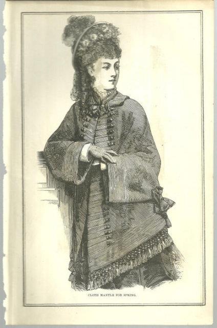 CLOTH MANTLE FOR SPRING 1876 PETERSON'S MAGAZINE