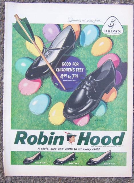 1959 ROBIN HOOD EASTER SHOES MAGAZINE ADVERTISEMENT