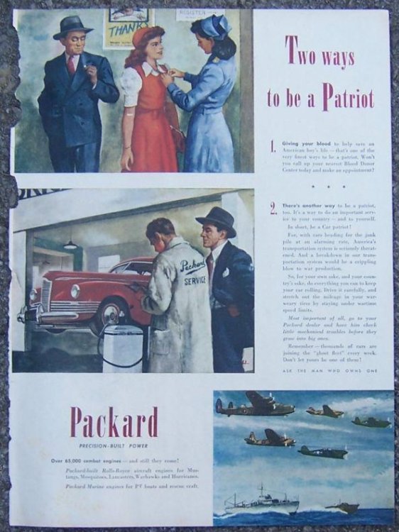 1945 PACKARD PATRIOT LIFE MAGAZINE ADVERTISEMENT