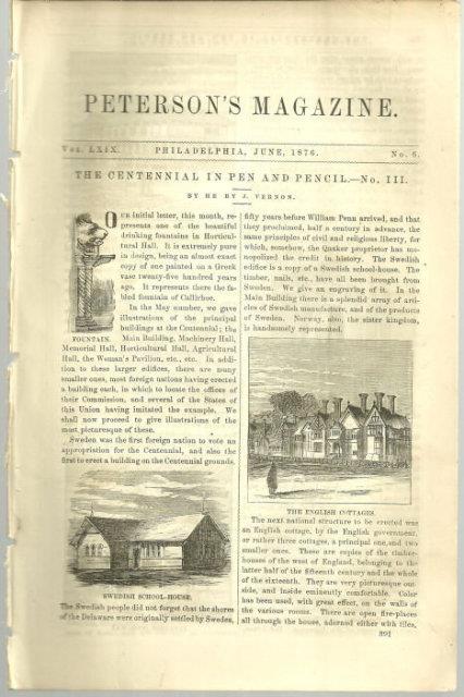 PHILADELPHIA CENTENNIAL IN PEN AND PENCIL NO. III FROM 1876 PETERSON'S MAGAZINE