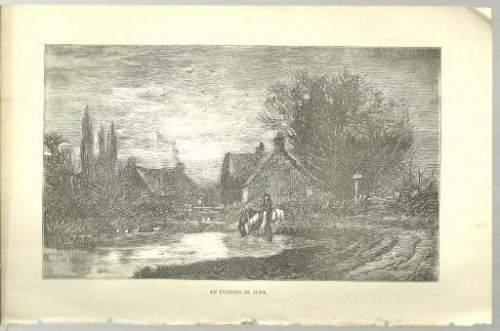 EVENING IN JUNE PRINT FROM 1876 PETERSON'S MAGAZINE