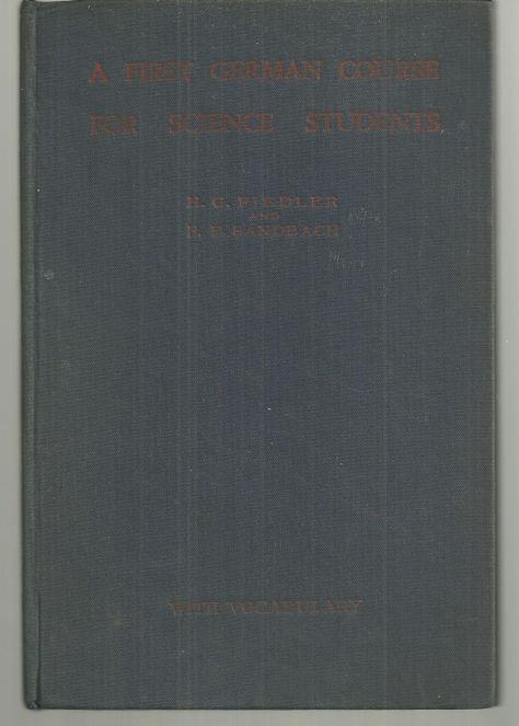 FIRST GERMAN COURSE FOR SCIENCE STUDENTS