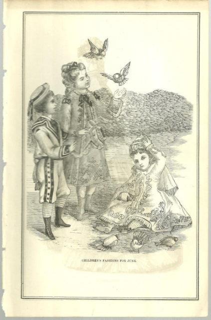 CHILDREN'S FASHIONS FOR JUNE 1876 PETERSON'S MAGAZINE