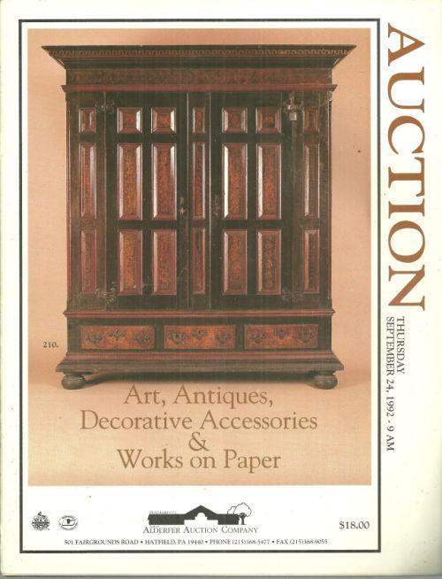 ANTIQUES, ART, DECORATIVE ACESSORIES AND WORKS ON PAPER Thursday September 24, 1992