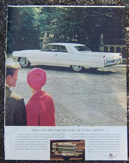 1964 CADILLAC SATURDAY EVENING POST MAGAZINE ADVERTISEMENT
