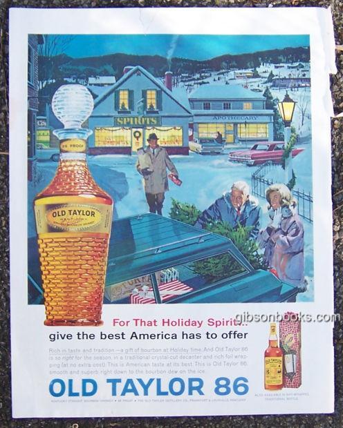 1963 OLD TAYLOR 86 CHRISTMAS MAGAZINE ADVERTISEMENT