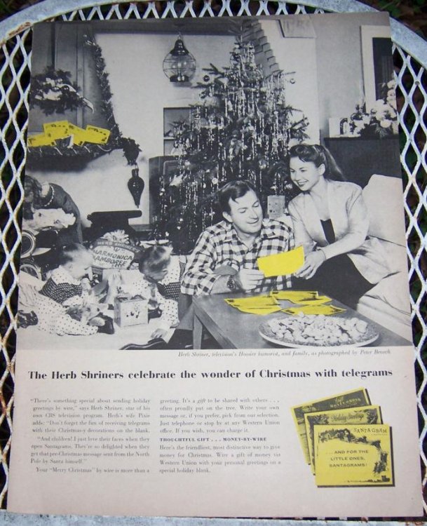 1956 CHRISTMAS TELEGRAMS LIFE MAGAZINE ADVERTISEMENT