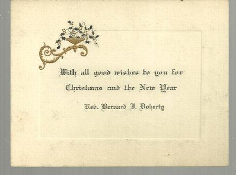 VINTAGE MERRY CHRISTMAS AND NEW YEAR CARD WITH HOLLY
