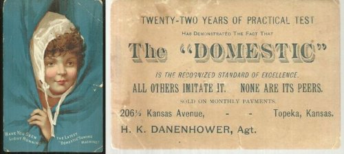 VICTORIAN TRADE CARD FOR DOMESTIC SEWING MACHINE