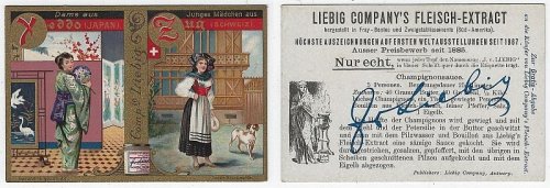VICTORIAN TRADE CARD FOR LIEBIG COMPANY'S FLEISCH-EXTRACT WITH LOVELY LADIES