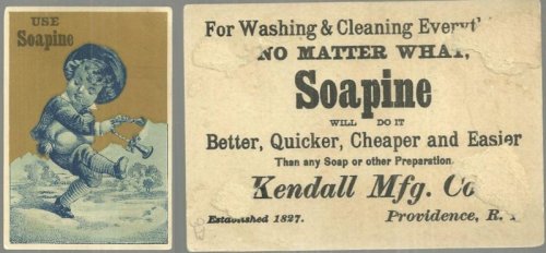 VICTORIAN TRADE CARD FOR SOAPINE WITH DANCING BOY