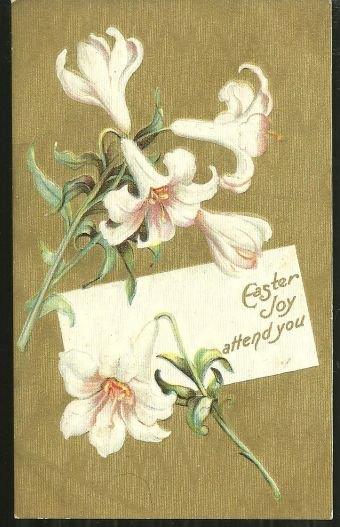 EASTER JOY POSTCARD WITH LILIES