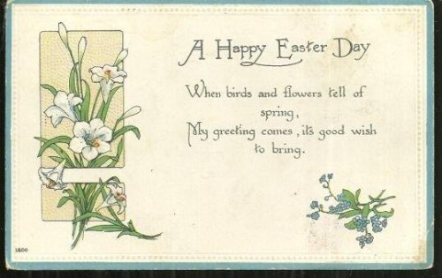 HAPPY EASTER DAY POSTCARD WITH LILIES